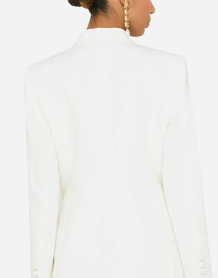 Dolce and Gabbana Blazers Women Doublebreasted Virgin Wool Jacket White Dolce and Gabbana Blazers Women Doublebreasted Virgin Wool Jacket White