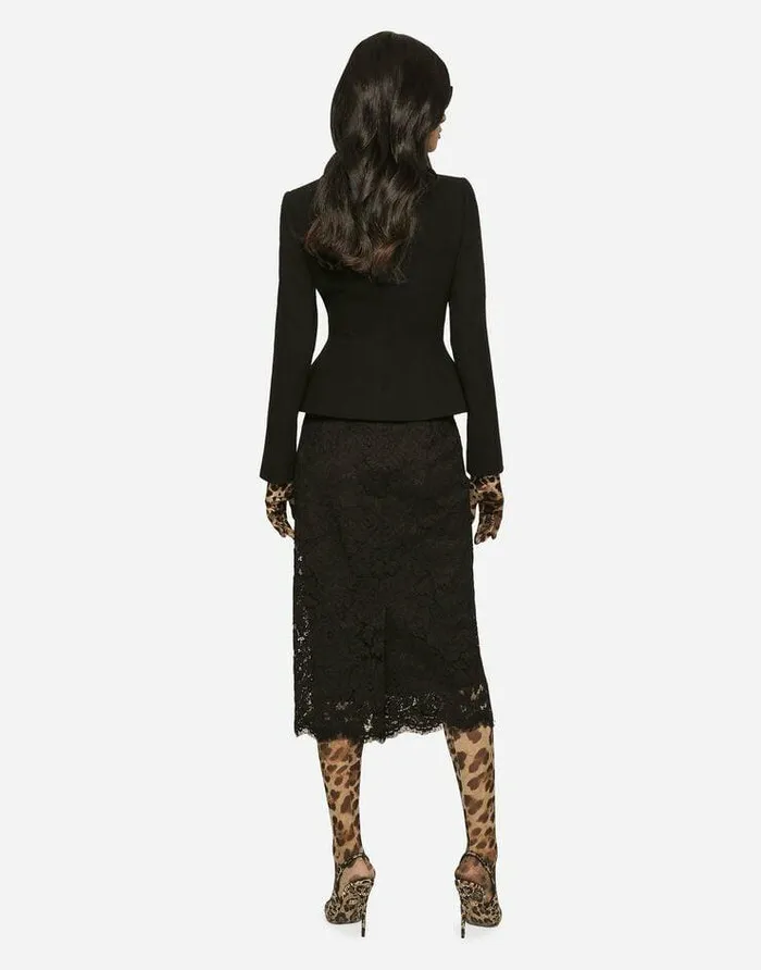 Dolce and Gabbana Blazers Women Singlebreasted Virgin Wool Jacket Black Dolce and Gabbana Blazers Women Singlebreasted Virgin Wool Jacket Black