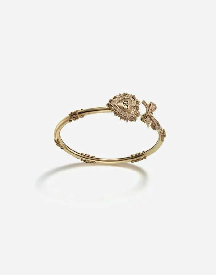 Dolce and Gabbana Bracelets Women Devotion Bracelet In Yellow Gold With Diamonds Yellow Gold Dolce and Gabbana Bracelets Women Devotion Bracelet In Yellow Gold With Diamonds Yellow Gold