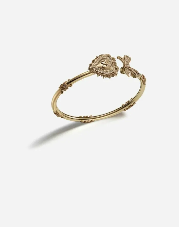 Dolce and Gabbana Bracelets Women Devotion Bracelet In Yellow Gold With Diamonds Yellow Gold Dolce and Gabbana Bracelets Women Devotion Bracelet In Yellow Gold With Diamonds Yellow Gold