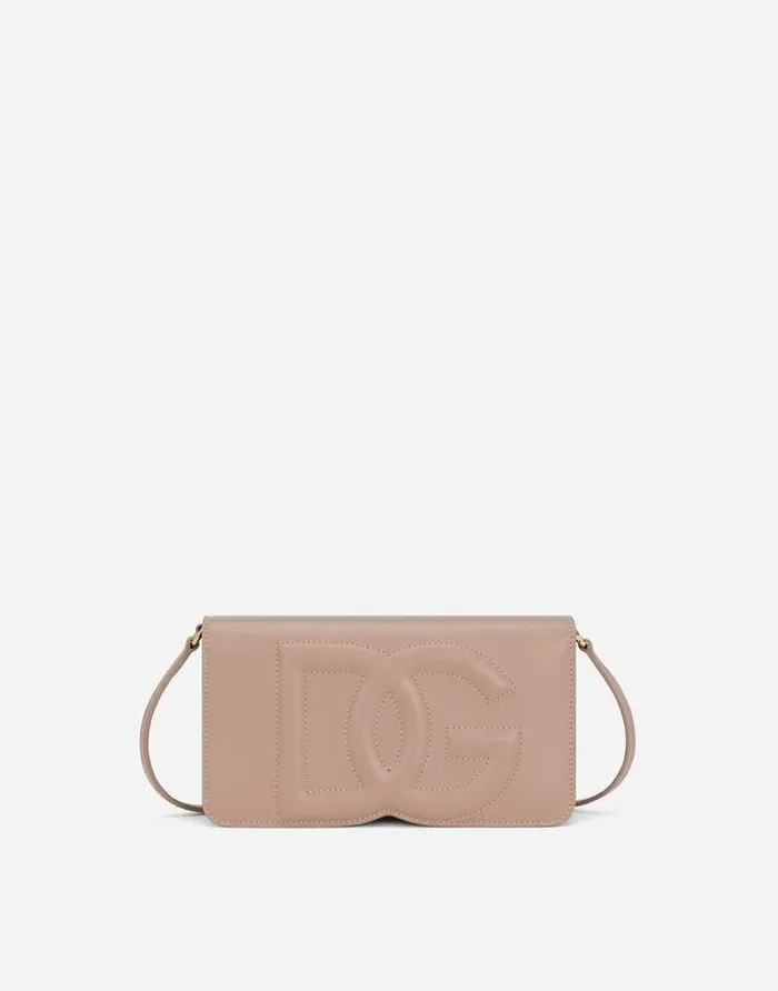 Dolce and Gabbana Clutches Mini And Micro Bags Women DG Logo Phone Bag Pale Pink Dolce and Gabbana Clutches Mini And Micro Bags Women DG Logo Phone Bag Pale Pink