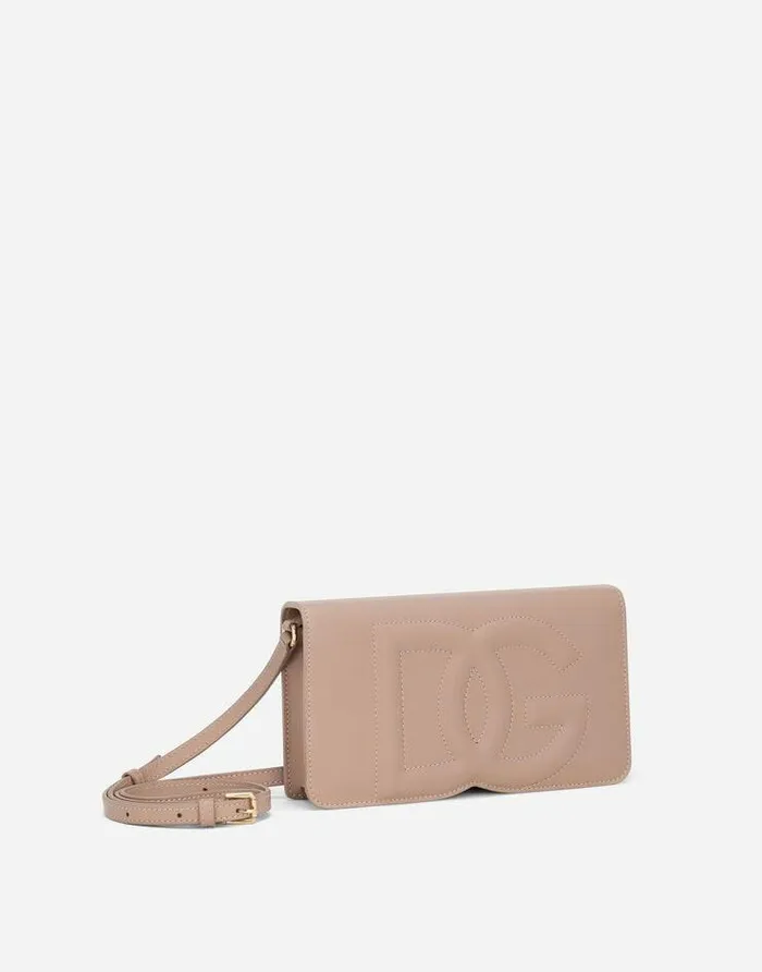 Dolce and Gabbana Clutches Mini And Micro Bags Women DG Logo Phone Bag Pale Pink Dolce and Gabbana Clutches Mini And Micro Bags Women DG Logo Phone Bag Pale Pink