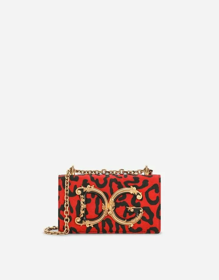 Dolce and Gabbana Clutches Mini And Micro Bags Women Leopardprint Brocade DG Girls Phone Bag Multicolor Dolce and Gabbana Clutches Mini And Micro Bags Women Leopardprint Brocade DG Girls Phone Bag Multicolor