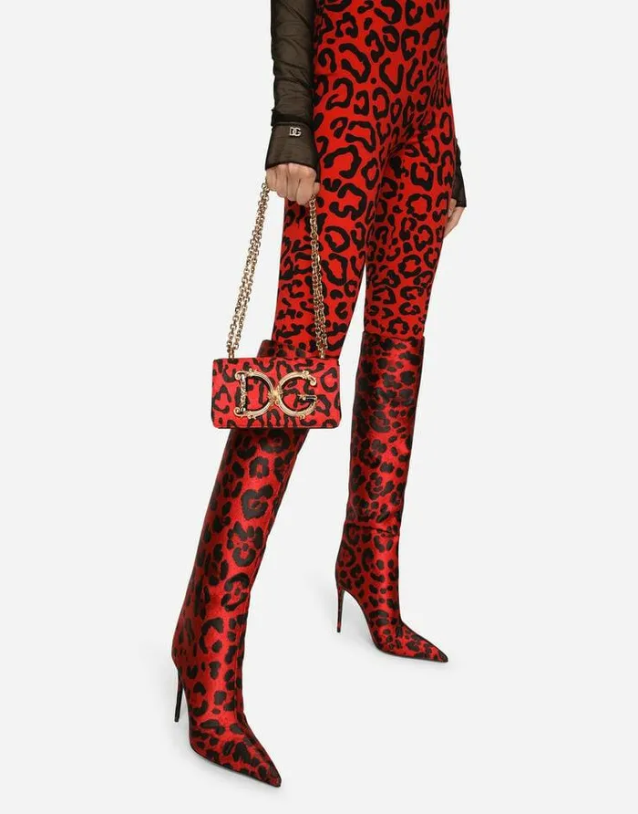 Dolce and Gabbana Clutches Mini And Micro Bags Women Leopardprint Brocade DG Girls Phone Bag Multicolor Dolce and Gabbana Clutches Mini And Micro Bags Women Leopardprint Brocade DG Girls Phone Bag Multicolor