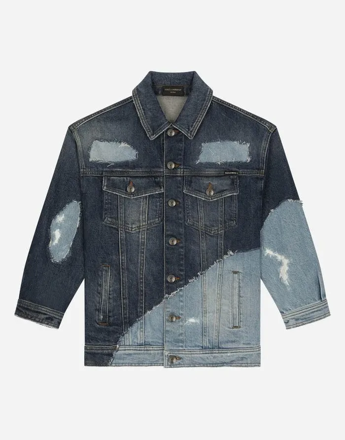 Dolce and Gabbana Coats And Jackets Children Blue Patchwork Denim Jacket Multicolor Dolce and Gabbana Coats And Jackets Children Blue Patchwork Denim Jacket Multicolor