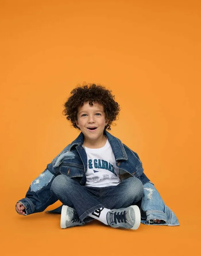 Dolce and Gabbana Coats And Jackets Children Blue Patchwork Denim Jacket Multicolor Dolce and Gabbana Coats And Jackets Children Blue Patchwork Denim Jacket Multicolor