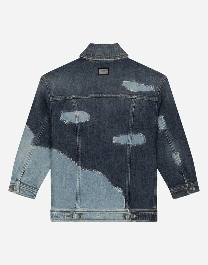 Dolce and Gabbana Coats And Jackets Children Blue Patchwork Denim Jacket Multicolor Dolce and Gabbana Coats And Jackets Children Blue Patchwork Denim Jacket Multicolor