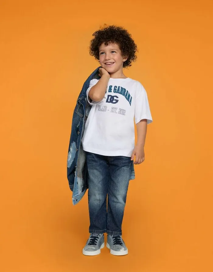 Dolce and Gabbana Coats And Jackets Children Blue Patchwork Denim Jacket Multicolor Dolce and Gabbana Coats And Jackets Children Blue Patchwork Denim Jacket Multicolor