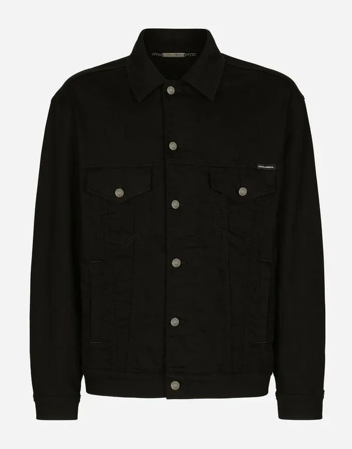 Dolce and Gabbana Coats And Jackets Men Black Wash Stretch Denim Jacket Multicolor Dolce and Gabbana Coats And Jackets Men Black Wash Stretch Denim Jacket Multicolor