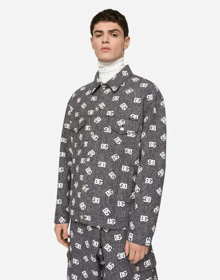 Dolce and Gabbana Coats And Jackets Men Cotton Jacquard Jacket With DG Logo Multicolor Dolce and Gabbana Coats And Jackets Men Cotton Jacquard Jacket With DG Logo Multicolor