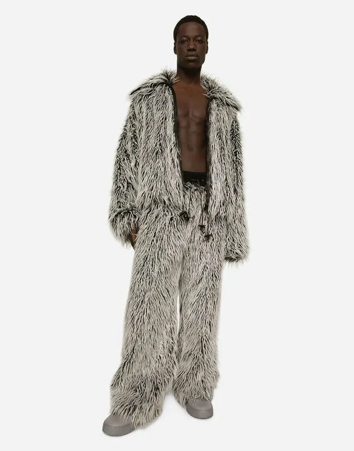 Dolce and Gabbana Coats And Jackets Men Reversible Nylon And Faux Fur Jacket Multicolor Dolce and Gabbana Coats And Jackets Men Reversible Nylon And Faux Fur Jacket Multicolor