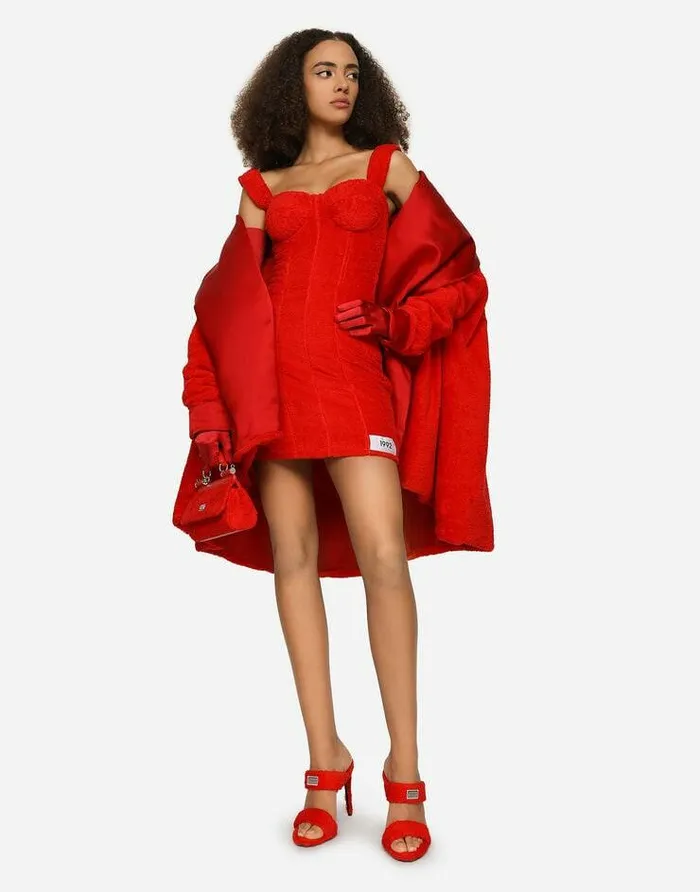 Dolce and Gabbana Coats And Jackets Women KIM DOLCEandGABBANA Terrycloth Coat Red Dolce and Gabbana Coats And Jackets Women KIM DOLCEandGABBANA Terrycloth Coat Red
