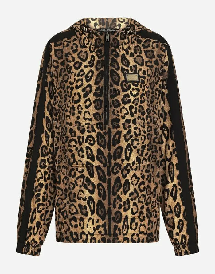 Dolce and Gabbana Coats And Jackets Women Leopardprint Nylon Anorak Multicolor Dolce and Gabbana Coats And Jackets Women Leopardprint Nylon Anorak Multicolor