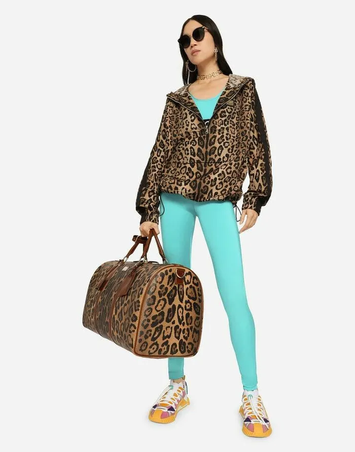 Dolce and Gabbana Coats And Jackets Women Leopardprint Nylon Anorak Multicolor Dolce and Gabbana Coats And Jackets Women Leopardprint Nylon Anorak Multicolor