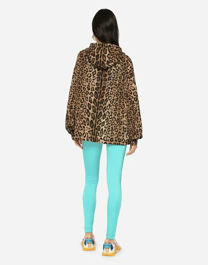 Dolce and Gabbana Coats And Jackets Women Leopardprint Nylon Anorak Multicolor Dolce and Gabbana Coats And Jackets Women Leopardprint Nylon Anorak Multicolor