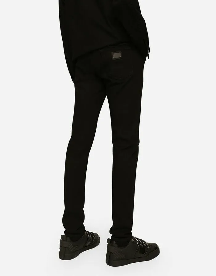 Dolce and Gabbana Denim Men Black Wash Skinny Stretch Jeans Multicolor Dolce and Gabbana Denim Men Black Wash Skinny Stretch Jeans Multicolor