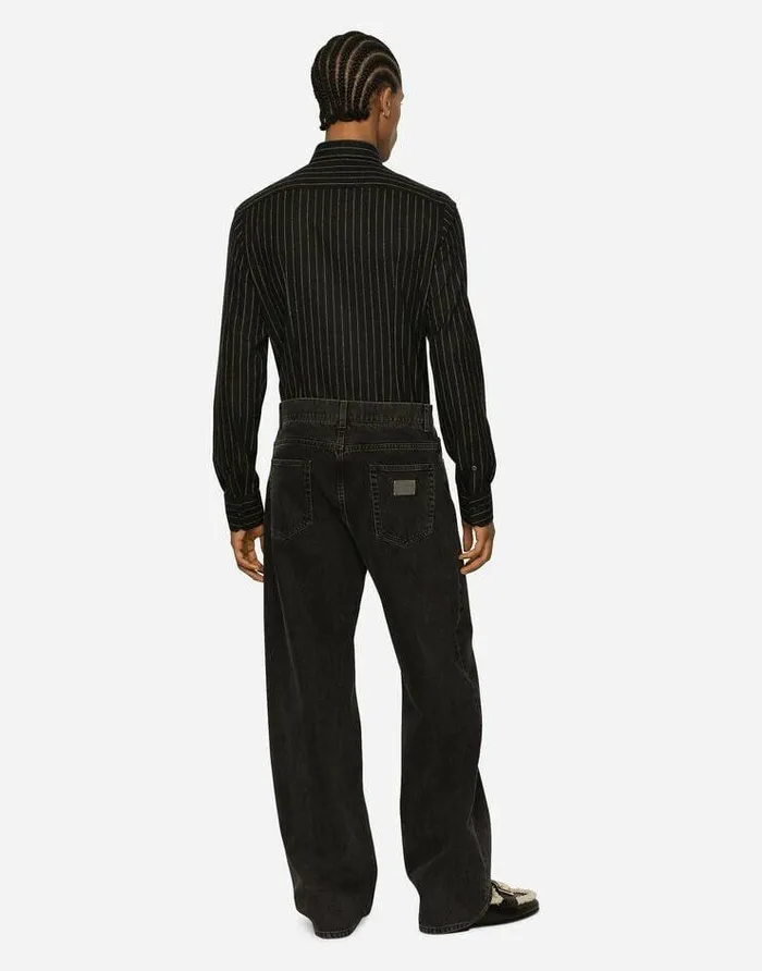 Dolce and Gabbana Denim Men Oversize Washed Denim Jeans Multicolor