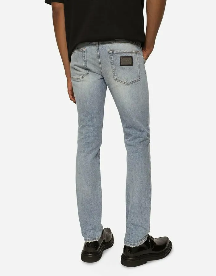 Dolce and Gabbana Denim Men Skinny Washed Stretch Denim Jeans Multicolor Dolce and Gabbana Denim Men Skinny Washed Stretch Denim Jeans Multicolor
