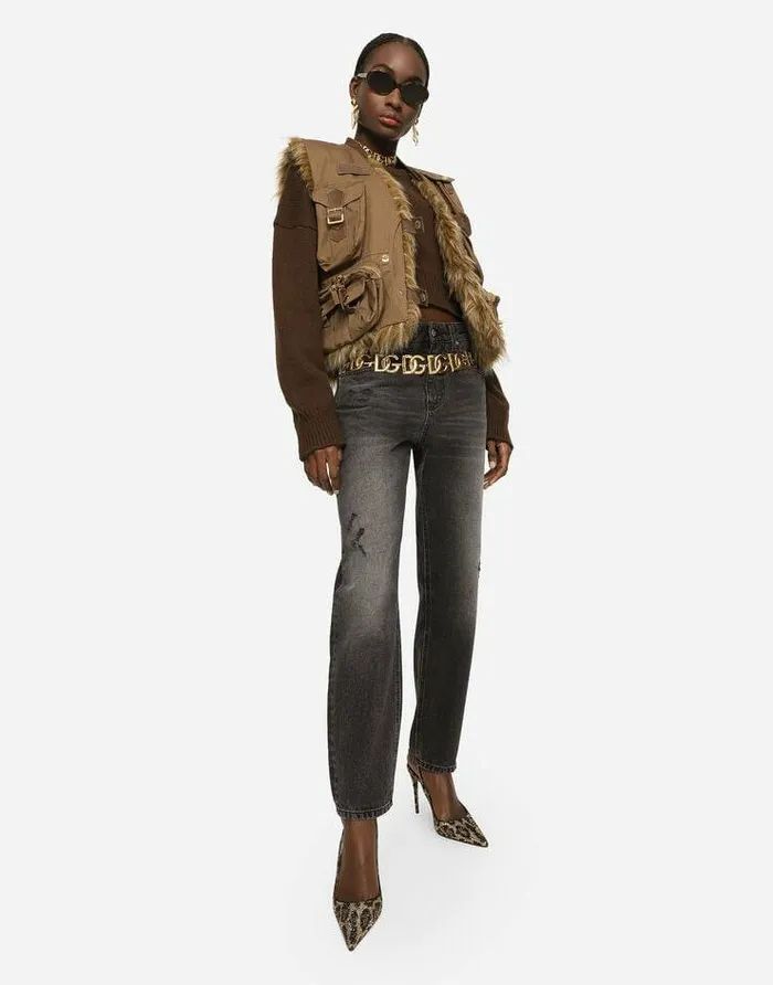Dolce and Gabbana Denim Women Boyfriend Jeans In Dark Blue Denim Multicolor Dolce and Gabbana Denim Women Boyfriend Jeans In Dark Blue Denim Multicolor