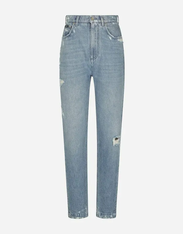 Dolce and Gabbana Denim Women Jeans With Miniripped Details Multicolor