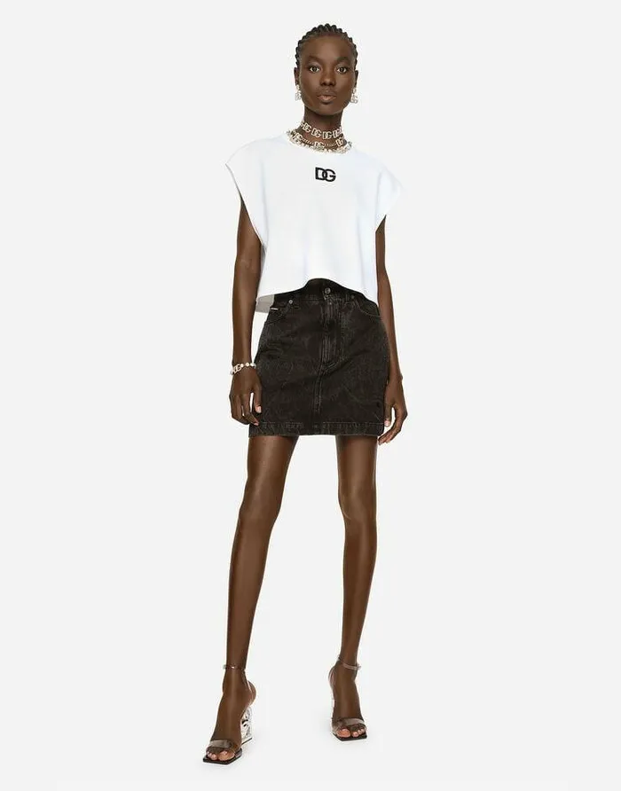 Dolce and Gabbana Denim Women Washed Denim Miniskirt Multicolor Dolce and Gabbana Denim Women Washed Denim Miniskirt Multicolor