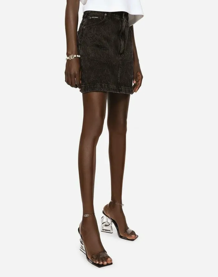 Dolce and Gabbana Denim Women Washed Denim Miniskirt Multicolor Dolce and Gabbana Denim Women Washed Denim Miniskirt Multicolor