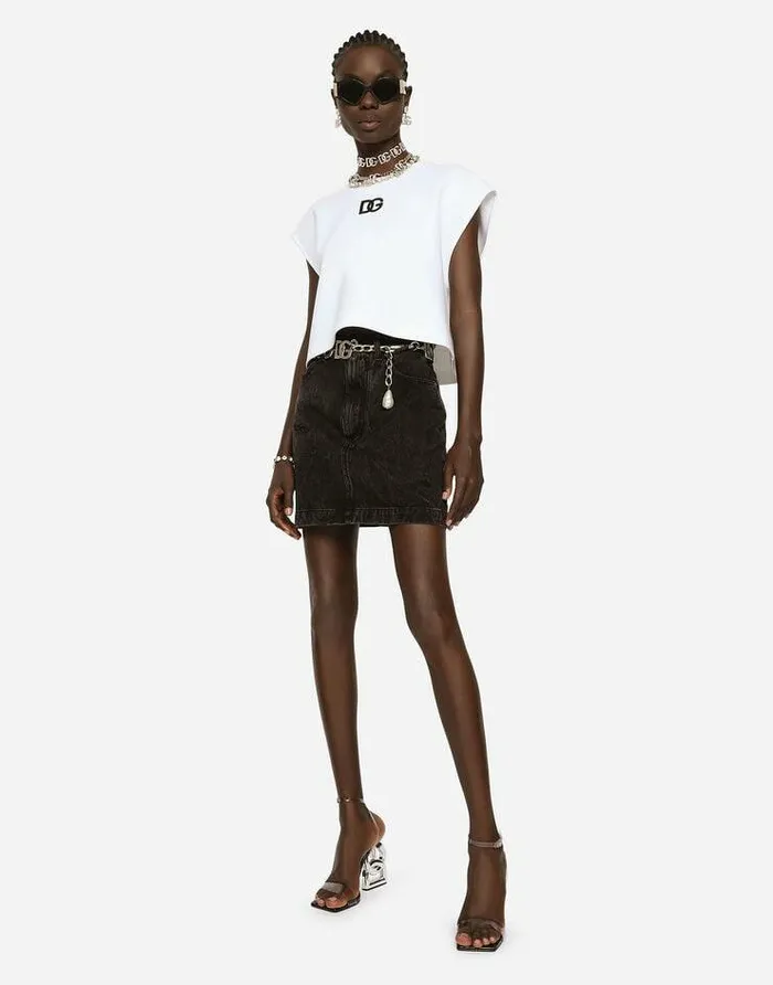 Dolce and Gabbana Denim Women Washed Denim Miniskirt Multicolor Dolce and Gabbana Denim Women Washed Denim Miniskirt Multicolor