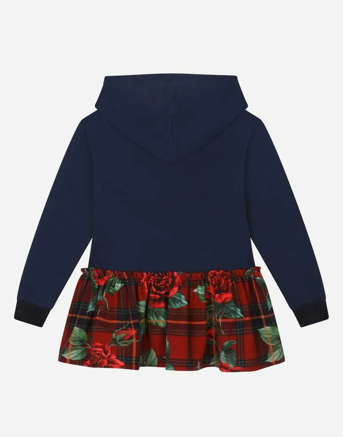 Dolce and Gabbana Dresses Children Longsleeved Dress With Hood And Gathered Skirt Multicolor Dolce and Gabbana Dresses Children Longsleeved Dress With Hood And Gathered Skirt Multicolor