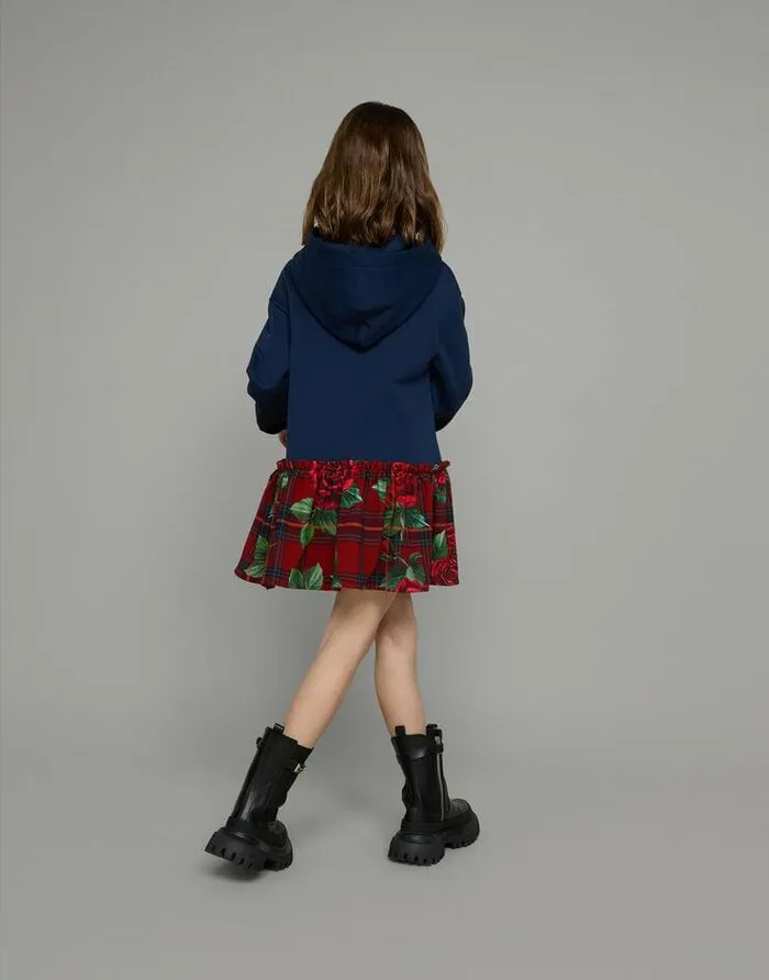 Dolce and Gabbana Dresses Children Longsleeved Dress With Hood And Gathered Skirt Multicolor Dolce and Gabbana Dresses Children Longsleeved Dress With Hood And Gathered Skirt Multicolor