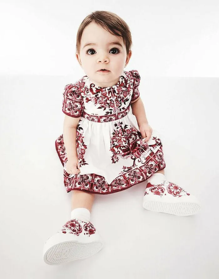 Dolce and Gabbana Dresses Children Shortsleeved Majolicaprint Poplin Dress Multicolor Dolce and Gabbana Dresses Children Shortsleeved Majolicaprint Poplin Dress Multicolor