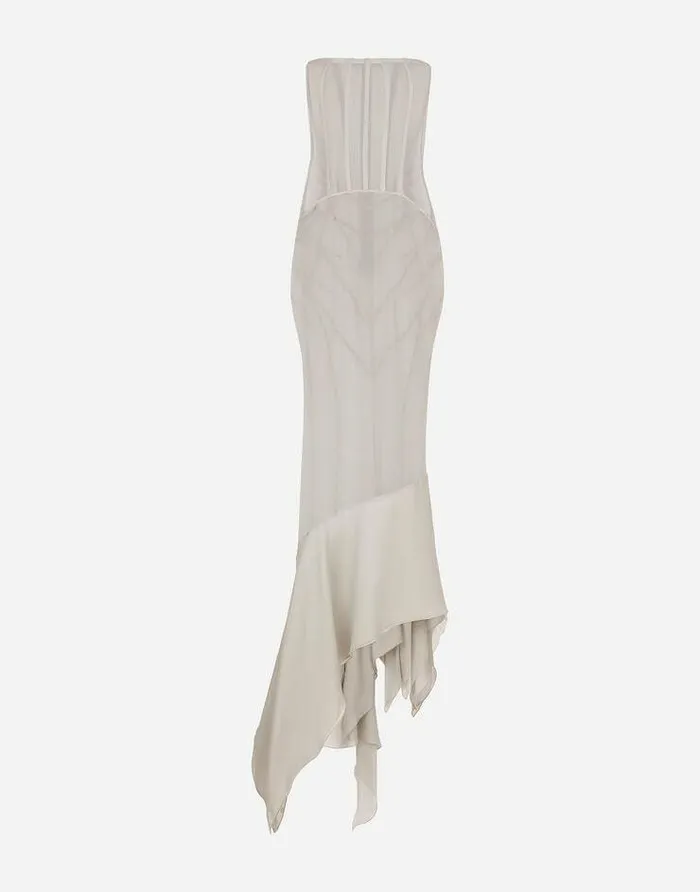 Dolce and Gabbana Dresses Women KIM DOLCEandGABBANA Long Silk Georgette Dress Beige Dolce and Gabbana Dresses Women KIM DOLCEandGABBANA Long Silk Georgette Dress Beige