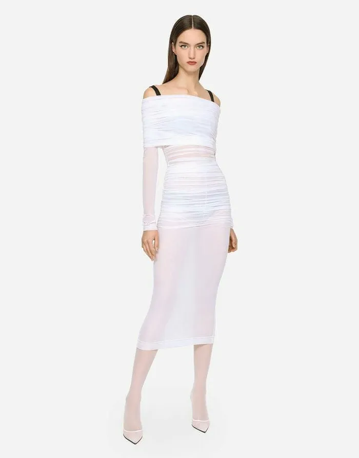 Dolce and Gabbana Dresses Women KIM DOLCEandGABBANA Tulle Calflength Dress White Dolce and Gabbana Dresses Women KIM DOLCEandGABBANA Tulle Calflength Dress White