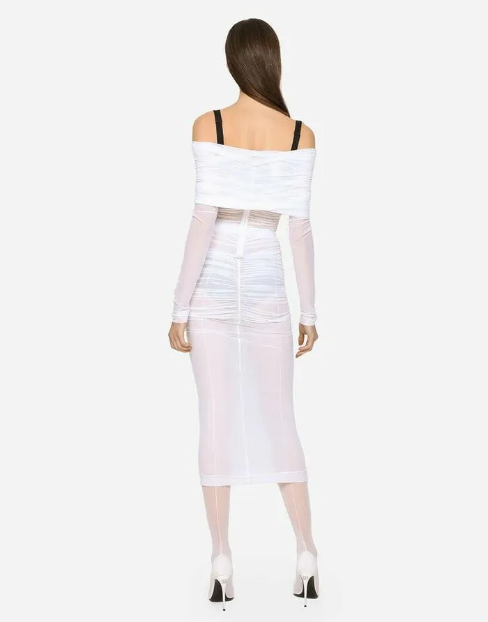 Dolce and Gabbana Dresses Women KIM DOLCEandGABBANA Tulle Calflength Dress White Dolce and Gabbana Dresses Women KIM DOLCEandGABBANA Tulle Calflength Dress White