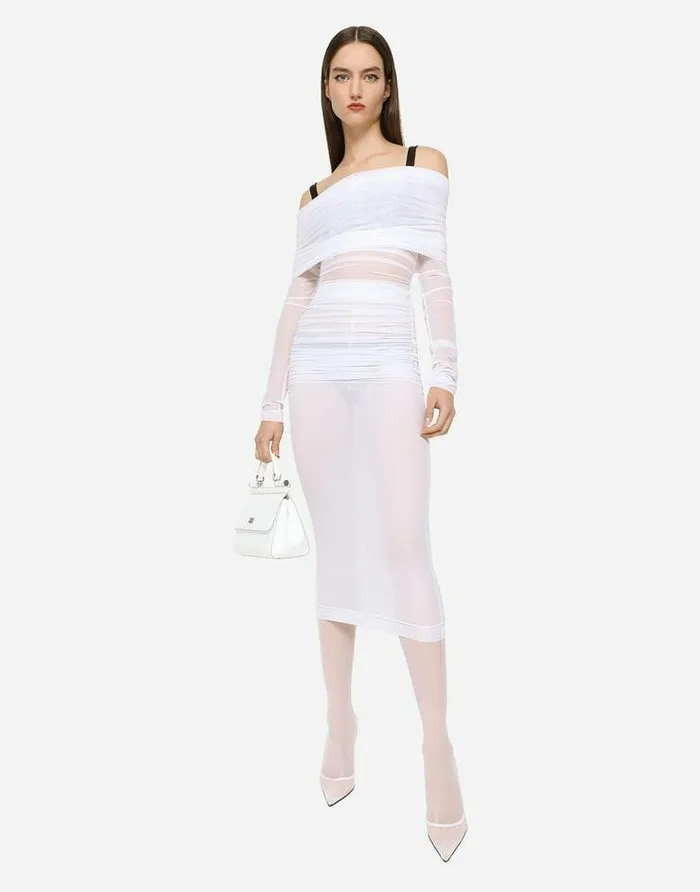 Dolce and Gabbana Dresses Women KIM DOLCEandGABBANA Tulle Calflength Dress White Dolce and Gabbana Dresses Women KIM DOLCEandGABBANA Tulle Calflength Dress White