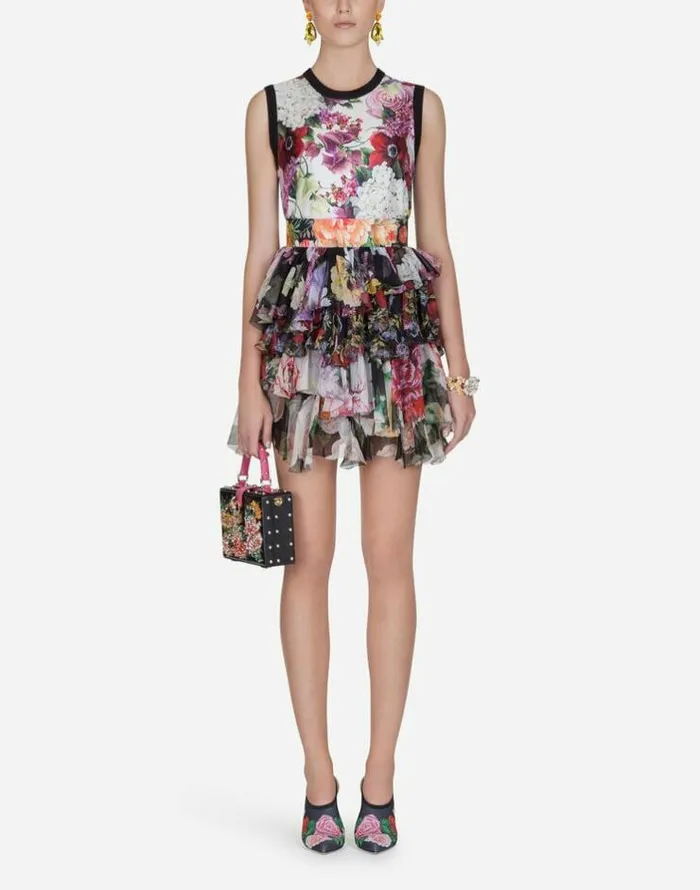 Dolce and Gabbana Handbags Women Dolce Box Bag In Printed Dauphine Calfskin With Embroidery Floral Print Dolce and Gabbana Handbags Women Dolce Box Bag In Printed Dauphine Calfskin With Embroidery Floral Print