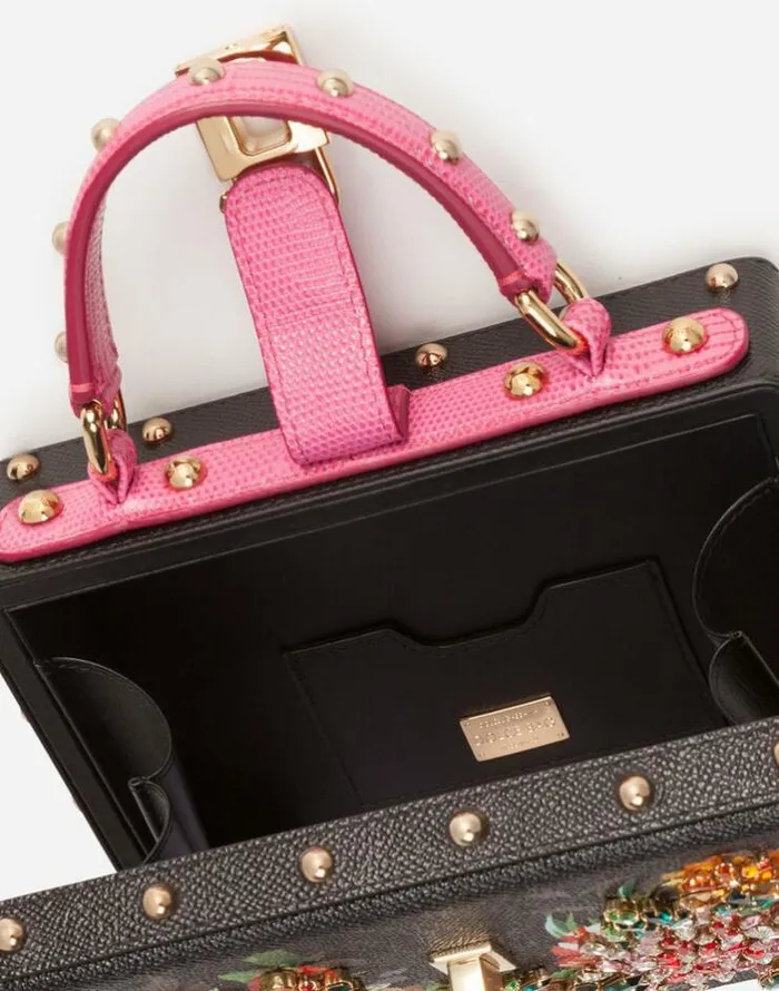 Dolce and Gabbana Handbags Women Dolce Box Bag In Printed Dauphine Calfskin With Embroidery Floral Print Dolce and Gabbana Handbags Women Dolce Box Bag In Printed Dauphine Calfskin With Embroidery Floral Print
