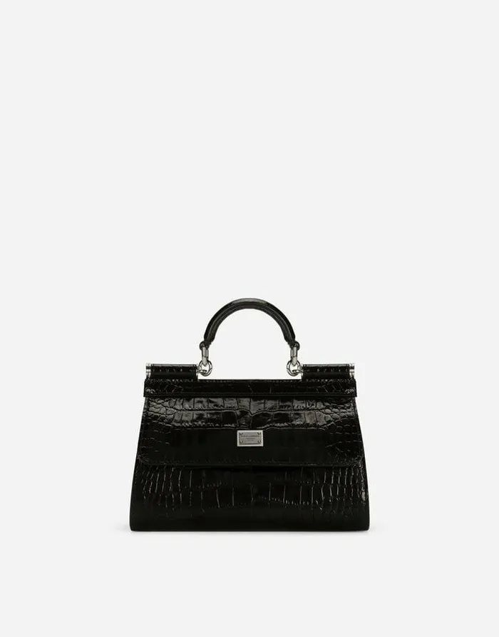 Dolce and Gabbana Handbags Women KIM DOLCEandGABBANA Small Sicily Bag In Crocodileprint Calfskin And Python Skin Multicolor Dolce and Gabbana Handbags Women KIM DOLCEandGABBANA Small Sicily Bag In Crocodileprint Calfskin And Python Skin Multicolor