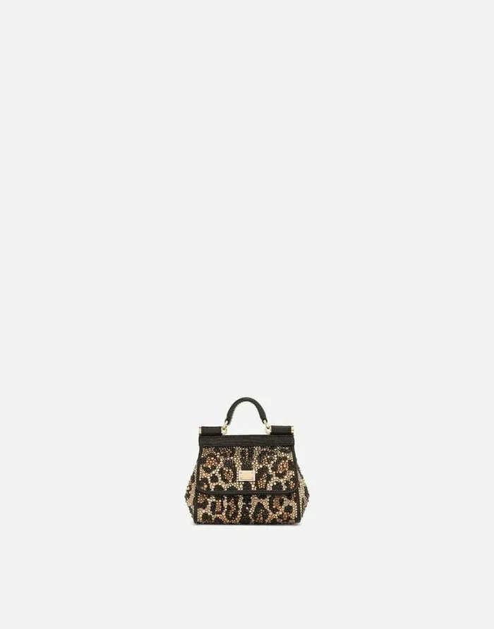 Dolce and Gabbana Handbags Women Mini Sicily Handbag Animal Print