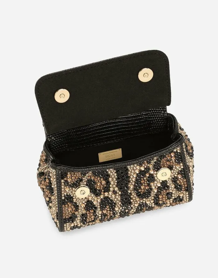 Dolce and Gabbana Handbags Women Mini Sicily Handbag Animal Print Dolce and Gabbana Handbags Women Mini Sicily Handbag Animal Print