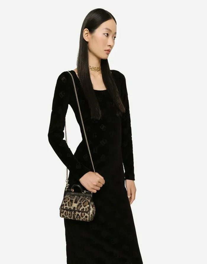 Dolce and Gabbana Handbags Women Mini Sicily Handbag Animal Print Dolce and Gabbana Handbags Women Mini Sicily Handbag Animal Print