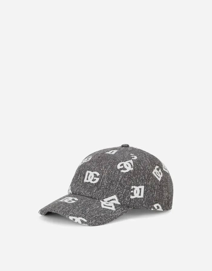 Dolce and Gabbana Hats And Gloves Men Cotton Jacquard Baseball Cap With DG Logo Multicolor Dolce and Gabbana Hats And Gloves Men Cotton Jacquard Baseball Cap With DG Logo Multicolor