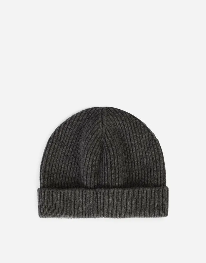 Dolce and Gabbana Hats And Gloves Men Wool Fishermans Rib Knit Hat Grey Dolce and Gabbana Hats And Gloves Men Wool Fishermans Rib Knit Hat Grey