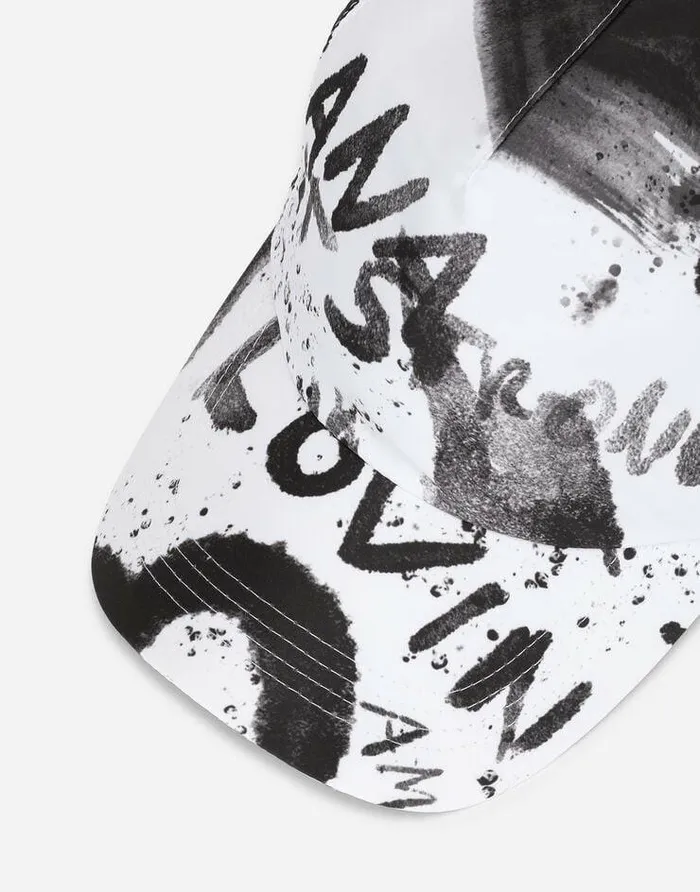Dolce and Gabbana Hats And Gloves Women Nylon Baseball Cap With DG Graffiti Print Multicolor Dolce and Gabbana Hats And Gloves Women Nylon Baseball Cap With DG Graffiti Print Multicolor