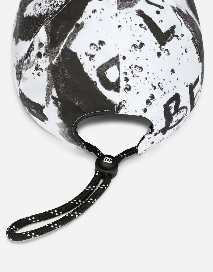 Dolce and Gabbana Hats And Gloves Women Nylon Baseball Cap With DG Graffiti Print Multicolor Dolce and Gabbana Hats And Gloves Women Nylon Baseball Cap With DG Graffiti Print Multicolor