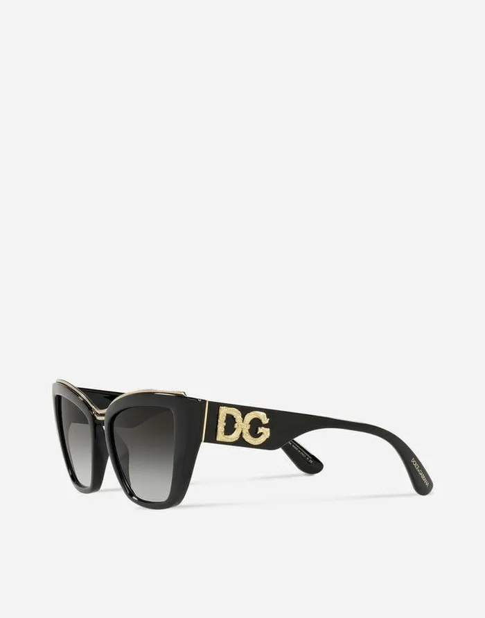 Dolce and Gabbana Icons Women DG Amore Sunglasses Black Dolce and Gabbana Icons Women DG Amore Sunglasses Black