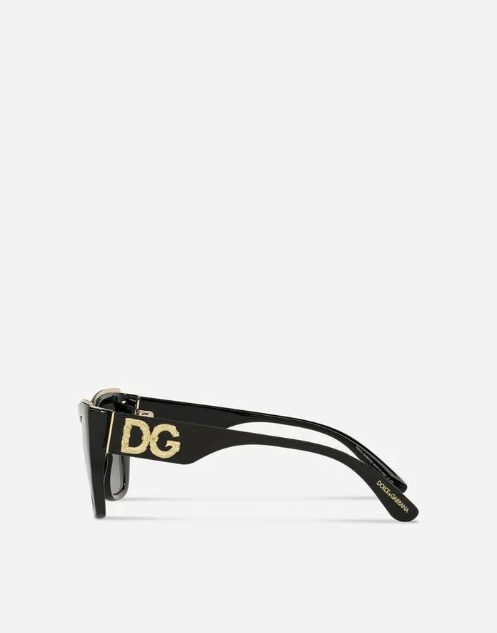 Dolce and Gabbana Icons Women DG Amore Sunglasses Black Dolce and Gabbana Icons Women DG Amore Sunglasses Black