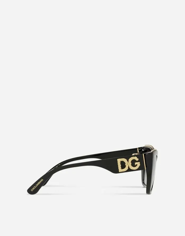 Dolce and Gabbana Icons Women DG Amore Sunglasses Black Dolce and Gabbana Icons Women DG Amore Sunglasses Black