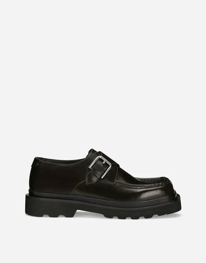 Dolce and Gabbana Loafers And Moccasins Men Brushed Calfskin Monkstrap Shoes Brown Dolce and Gabbana Loafers And Moccasins Men Brushed Calfskin Monkstrap Shoes Brown