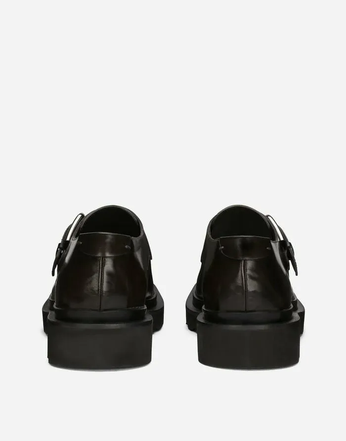 Dolce and Gabbana Loafers And Moccasins Men Brushed Calfskin Monkstrap Shoes Brown Dolce and Gabbana Loafers And Moccasins Men Brushed Calfskin Monkstrap Shoes Brown