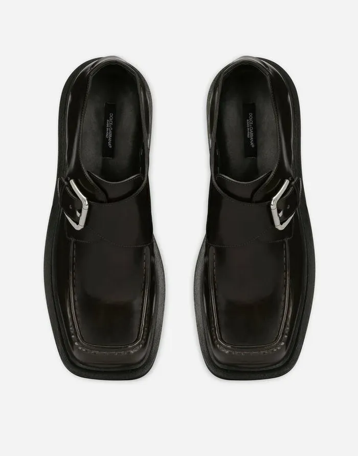 Dolce and Gabbana Loafers And Moccasins Men Brushed Calfskin Monkstrap Shoes Brown Dolce and Gabbana Loafers And Moccasins Men Brushed Calfskin Monkstrap Shoes Brown